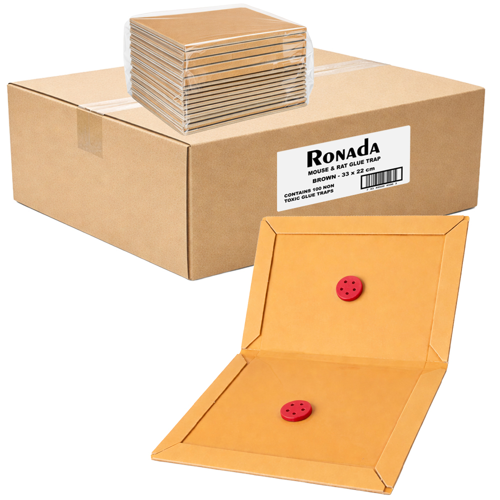 Ronada muizen en ratten lijmplanken bruin - Doos 100 stuks