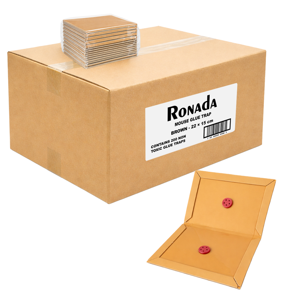 Ronada muizen lijmplanken bruin - Doos 100 stuks
