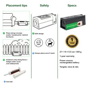 Ronada Elektrische muizen en rattenval - Doos 12 stuks