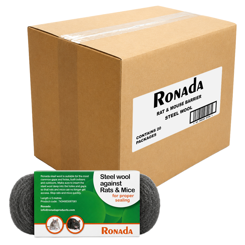 Ronada Staalwol tegen muizen en ratten - Doos 20 stuks