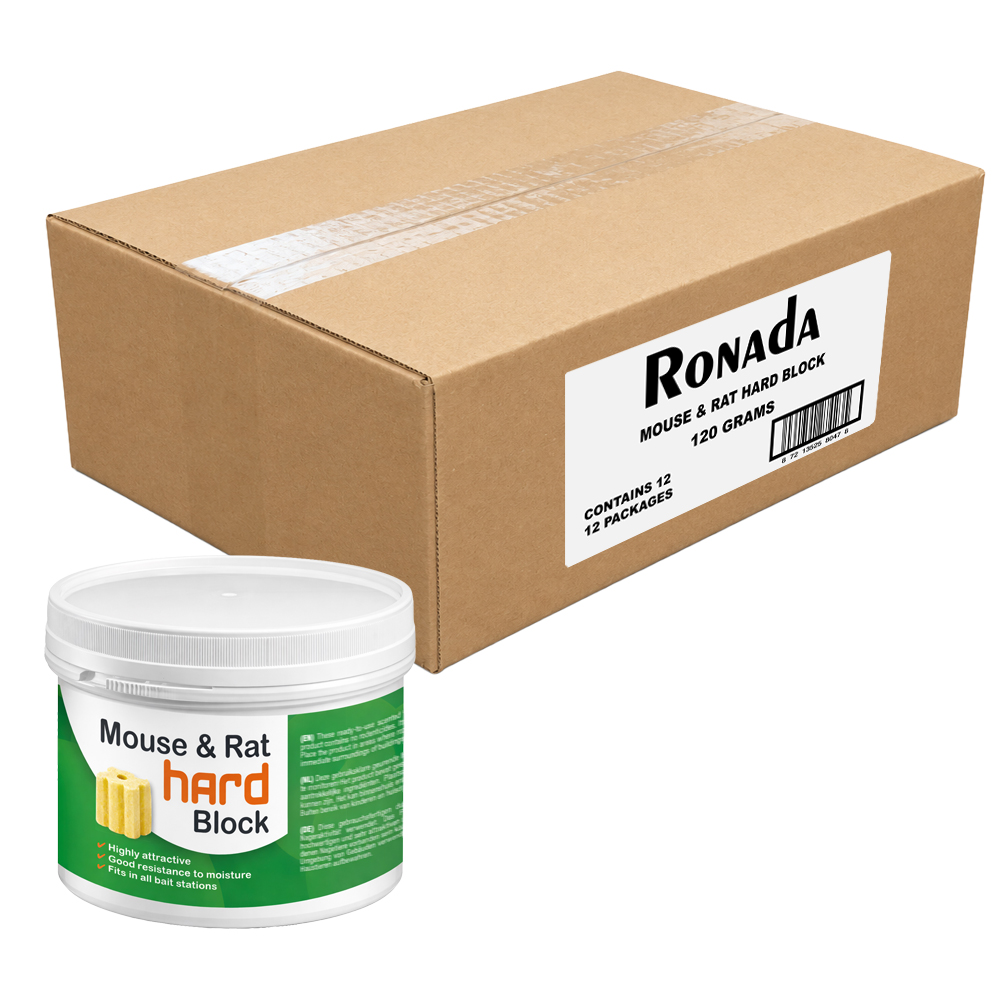 Ronada Muizen en Ratten Hard Block 120 gram - Doos 12 stuks